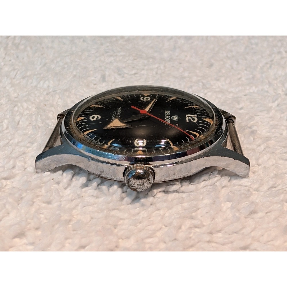 Vintage Belforte Broad Arrow Men's Watch Black Dial 34mm AS IS 17 Jewel - Picture 5 of 12